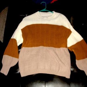 Shein White and brown xlarge sweater